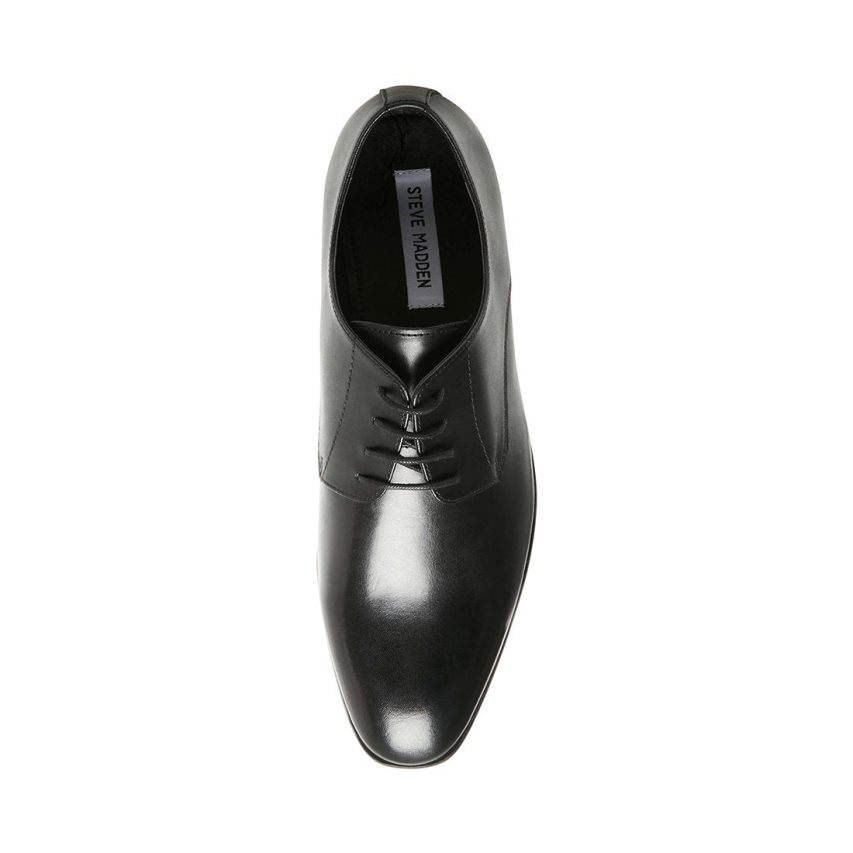 Black Steve Madden Prey Leather Men's Derby Shoes | PH 3809LMI